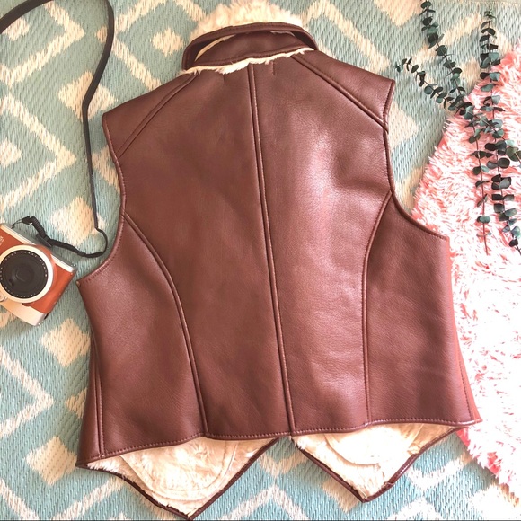 New York & Company Faux Leather Fur Vest - Picture 2 of 7